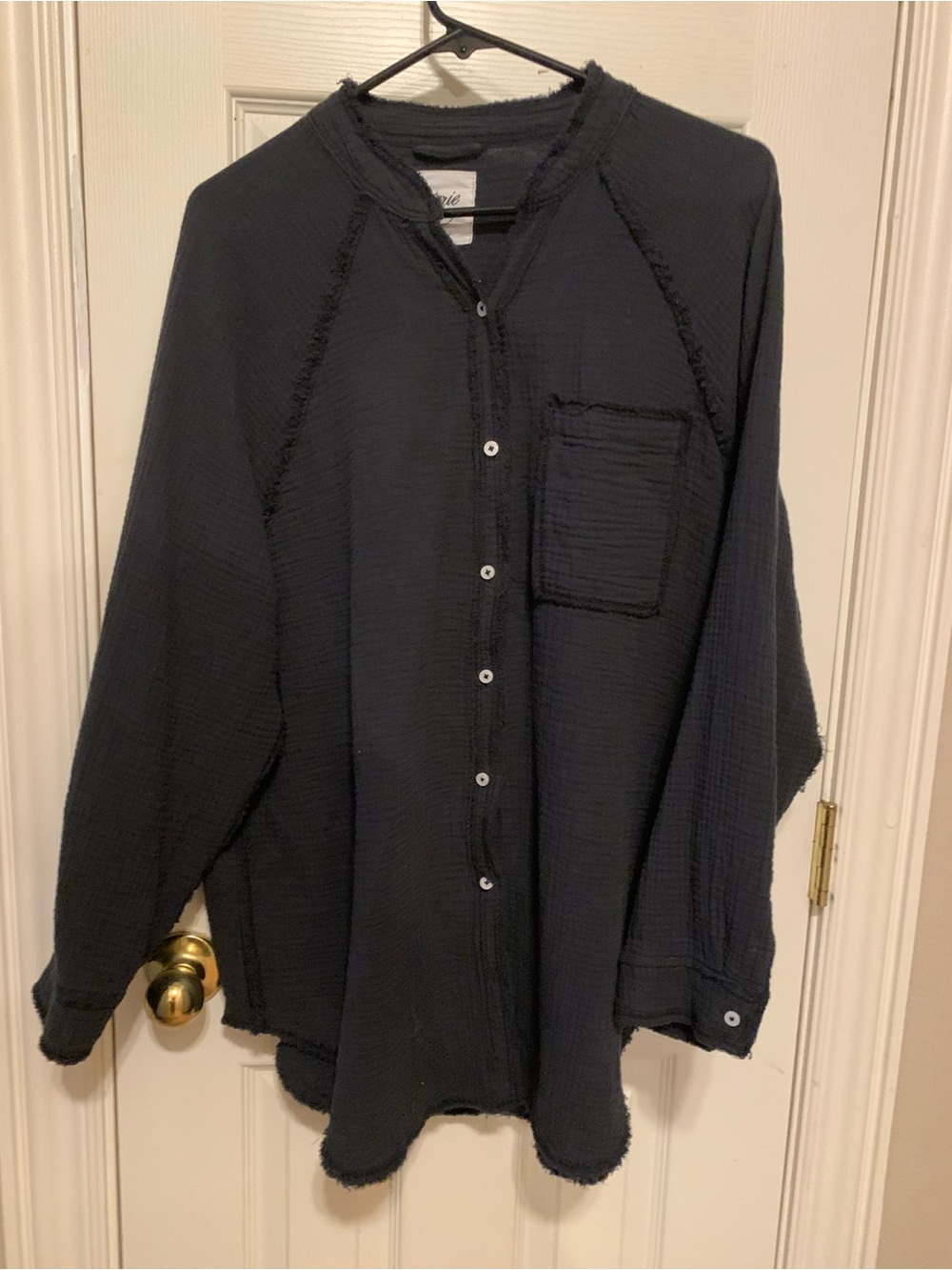 Aerie Long Sleeve Button Down Oversized Med Double Gauze Shirt BOHO Casual